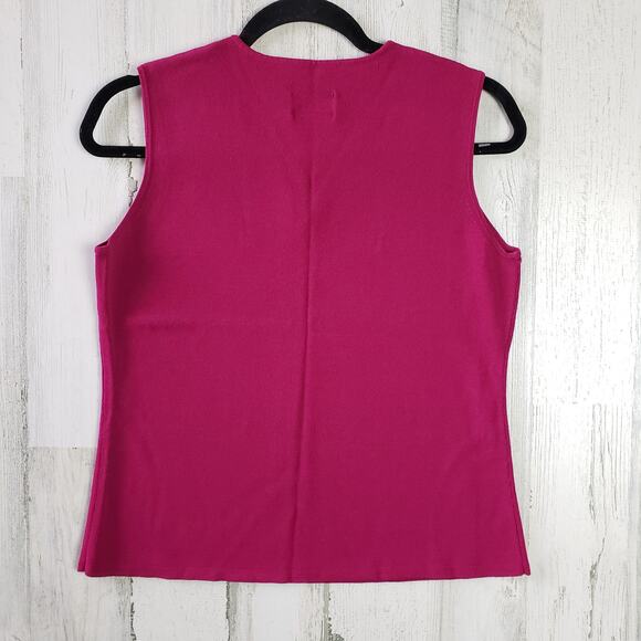 Chico's Design Fuchsia Sleeveless V-Neck Stretchy Top Women's Size 2/12/Medium - Picture 5 of 9